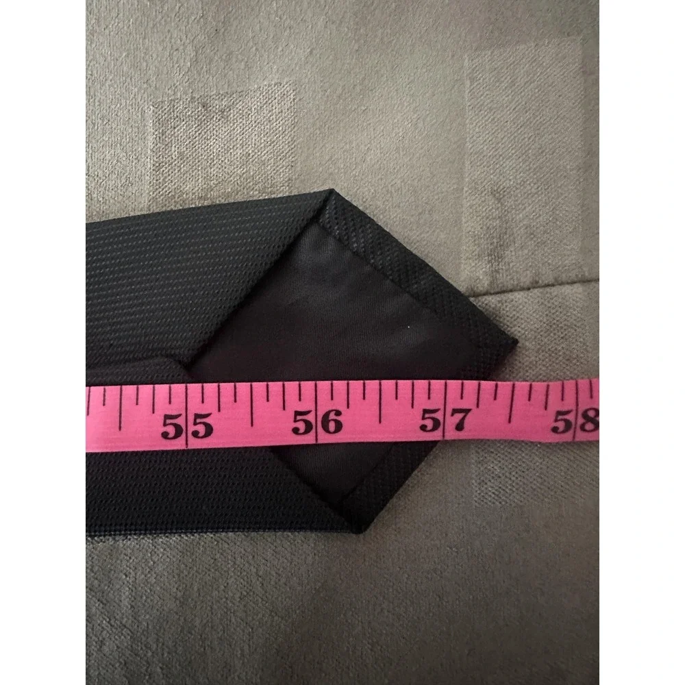 Perry Ellis Portfolio Tie Mens One Size Black Textured Solid Necktie‎ Formal